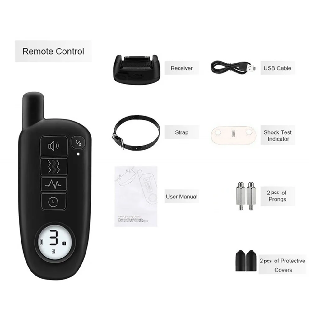

1000ft Range Dog Training Collar Waterproof Electric Block Vibration Sound Medium Large Dogs Bark Collar for Puppy Trainer