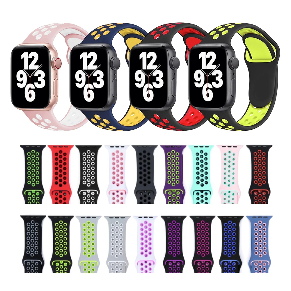

Ремешок силиконовый для Apple Watch Band 44 мм 40 мм 42 мм 38 мм 40 44 мм