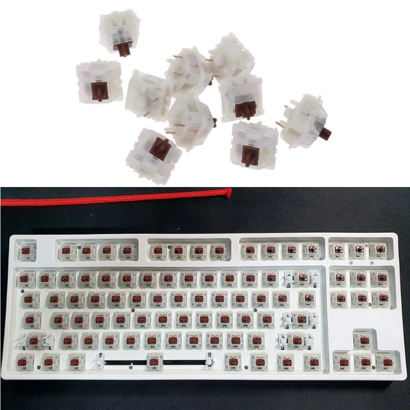 10 шт./упак. Gateron переключатели 5Pin молочно желтый переключатель механическая