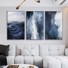 Абстрактное настенное искусство, чрезвычайно Встроенный Настенный постер, печать на холсте, Скандинавская синяя текстура, современная картина для гостиной, современное художественное украшение