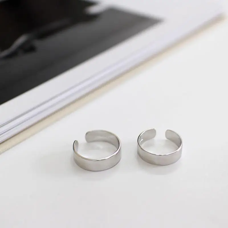 Настоящее чистое 925 пробы серебряные кольца простые высокогладкие полировальные