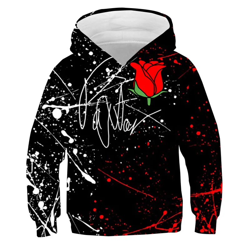 

3D PYTN Red Rose Hoodies Adults Kids Pullover Men Payton Moormeier Sweatshirt Merch Streetwear Funny Net Red Clothes Teenagers