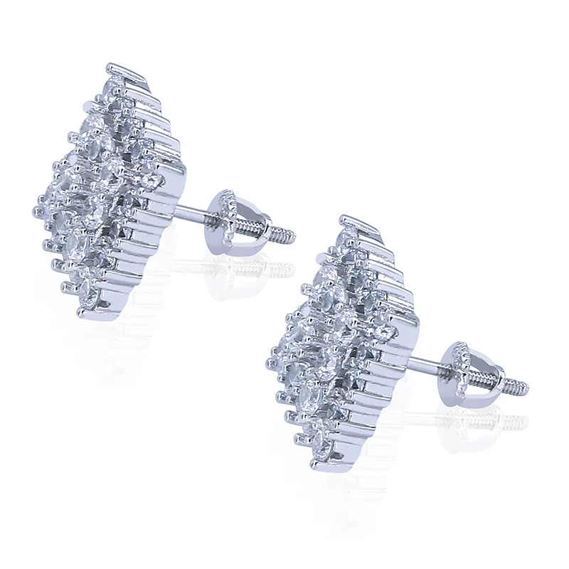 

Серьги-гвоздики в стиле хип-хоп для мужчин и женщин, украшенные камнями AAA, геометрические круглые украшения в стиле рэпера