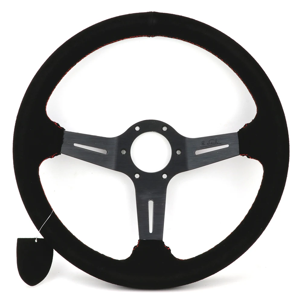 Универсальное 14 дюймовое рулевое колесо из нейтральной замши спортивное Рулевое