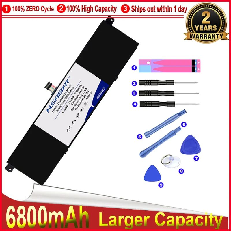 HSABAT 0 Цикл 6800mAh R13B01W R13B02W Батарея для ноутбука Xiaomi Mi Air 13.3" Серии Замена Аккумулятора на.