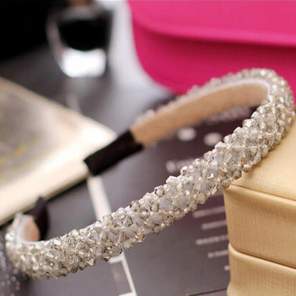 

Girls Shiny Luxury Rhinestone Hair Band High Quality Diamond Pearls Hair Hoop Accessories for Women Crystal Headbands Ornaments