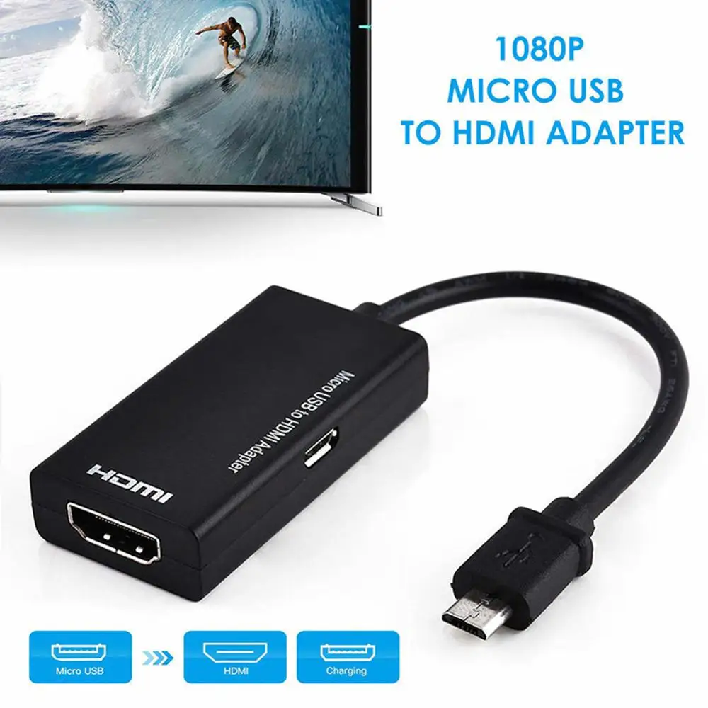 Кабель адаптер 1080P MHL M icro USB 2 0 к H DMI HDTV|Кабели HDMI| |