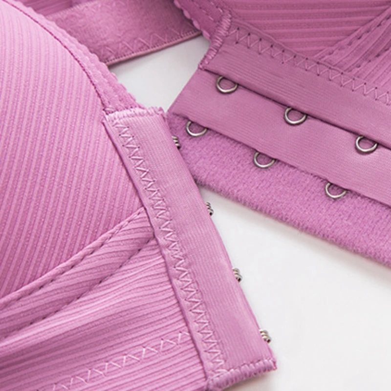 

2021 New Fashion Plus Size Sexy Push Up Bra Front Closure Solid Color Brassiere Wireless Bralette Breast Seamless Bras for Women