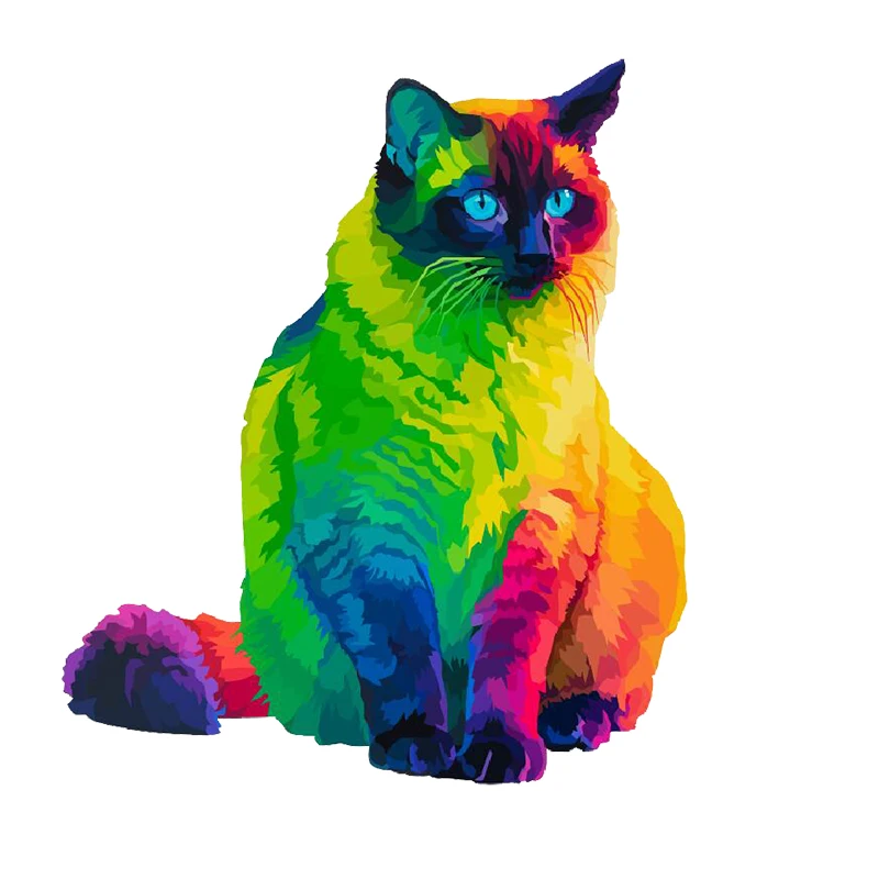 

Деревянный пазл неправильной формы, радужная Милая кошка, Веселая детская головоломка, игра-головоломка, развивающая игрушка-фиджет, дерев...