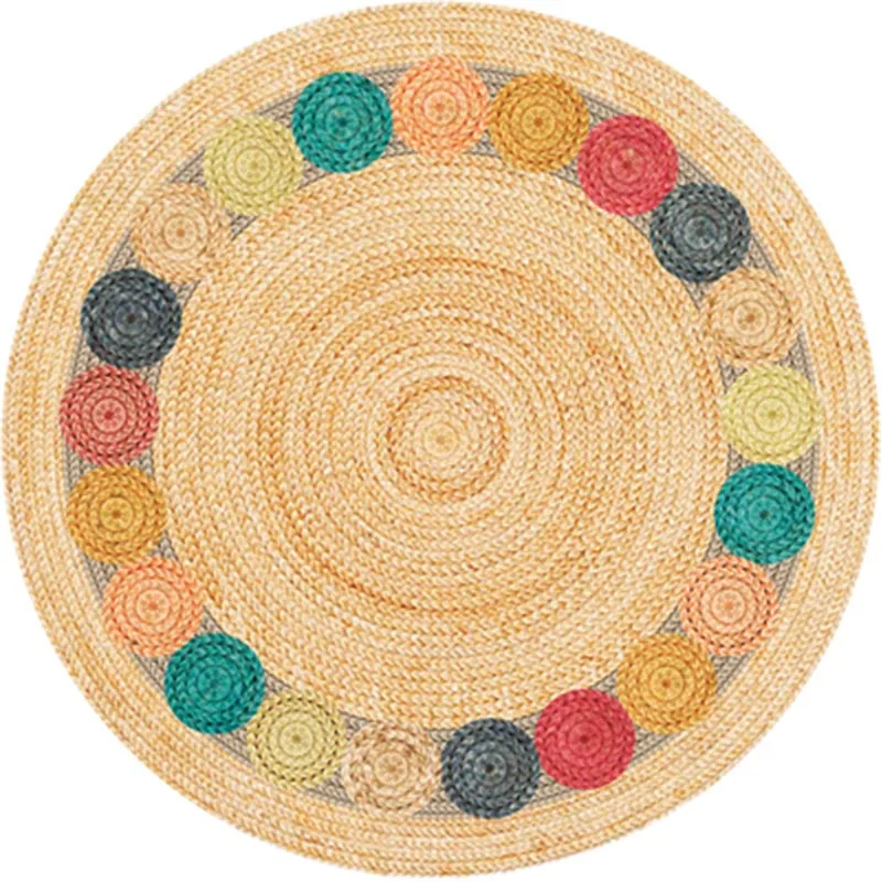 

Geometric Round Carpet For Living Room Indian Ethnic Style Print Rug Bedroom Study Cloak Room Large Rug Sofa Coffee Table Mat