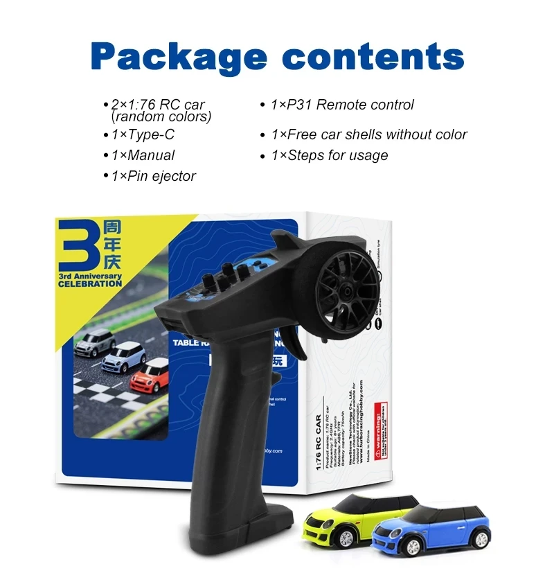 Turbo Racing 1:76 RC автомобиль с 2 x кожуха типа Mini автомобили и дистанционное Управление