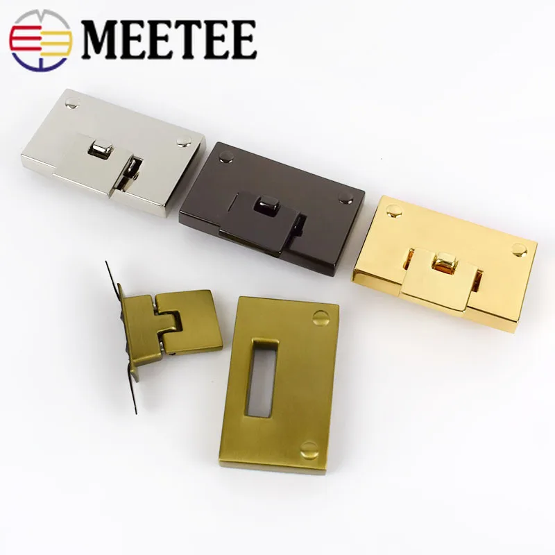 2Pcs Square 50x30mm Handbag Metal Locks Bag Twist Turn Lock For DIY Replacement Purse Snap Clasp Closure Hardware Accessories | Дом и сад