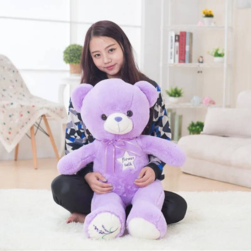 35/80cm Cute Purple Bear Plush Toys High Quality Stuffed Lovely Animals Teddy Dolls for Classmate Kids Graduation Gifts | Игрушки и