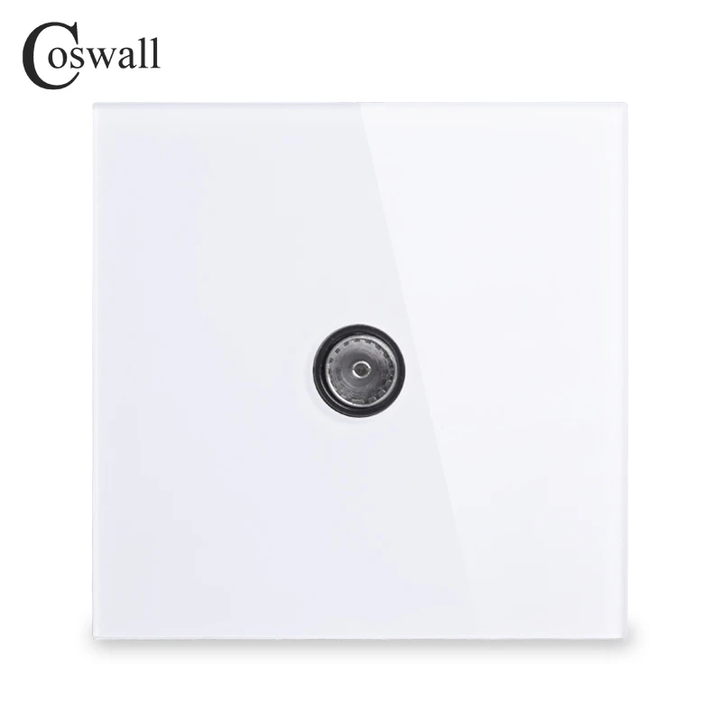 

Розетка COSWALL настенная прозрачная из закаленного стекла, гнездо для телевизора с полным экраном, разъем для телевизора, серия R11, белый, черный, серый