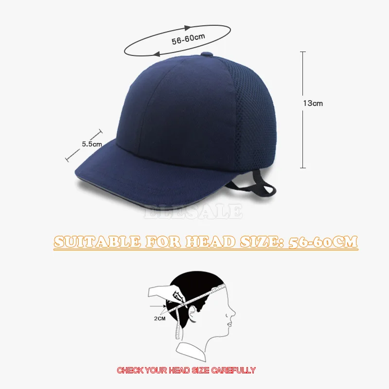 Летняя бейсбольная кепка 2024 защитная защитный шлем жесткий внутренний корпус