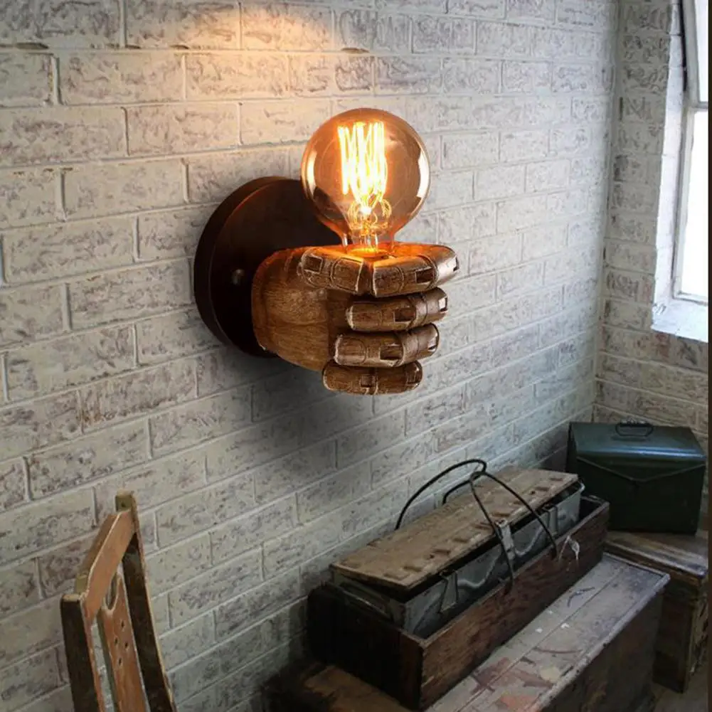 Античная кулак Форма настенный светильник светодиодный Ретро Лофт бар ресторана