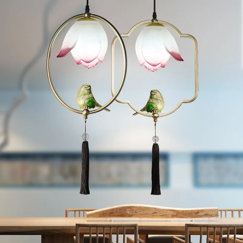 Подвесная люстра в китайском стиле для спальни балкона прохода коридора