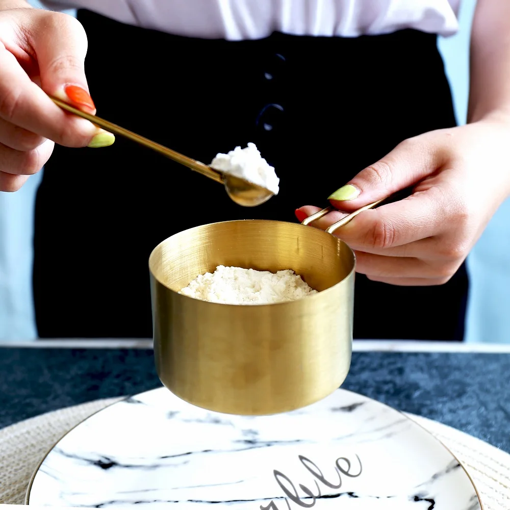 

9Pc/Set Stainless Steel Scoop For Baking Sugar Coffee Titanium Measuring Tools Sets Teaspoons Measuring Cup Spoon Accessories