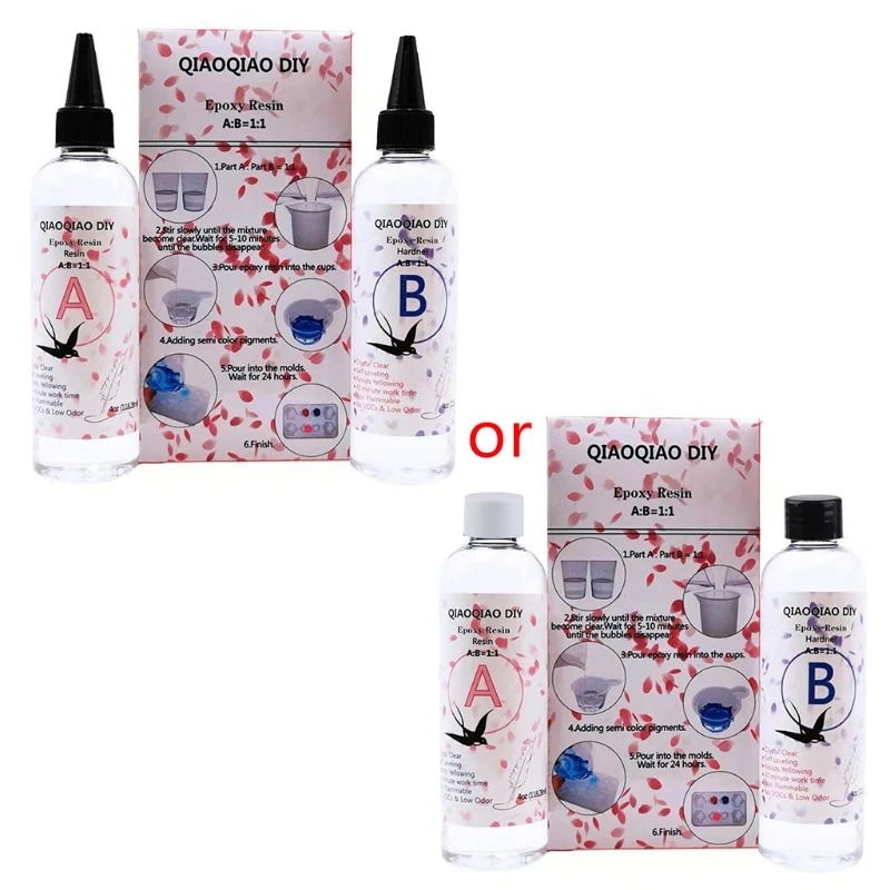 

2021 Новый 8 унций быстрого отверждения AB эпоксидной смолы 1:1 комплект прозрачный жесткий чехол эпоксидная смола, форма для литья ювелирные из...