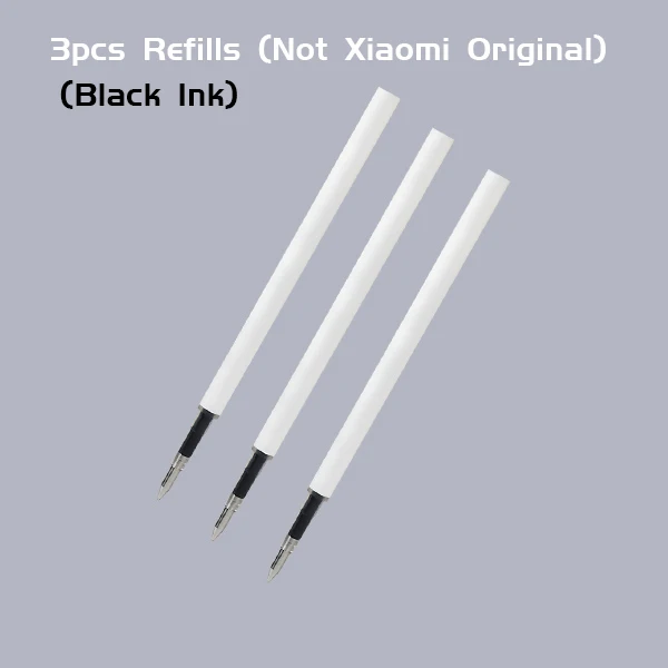 3 Refills Black ink Ручка Xiao mi jia с 0,5 мм швейцарской заправкой 143 мм роликовый шариковый знак ручка mi Xio mi Sign шариковые черные чернила для ручки - Цвет: 3 Refills Black ink