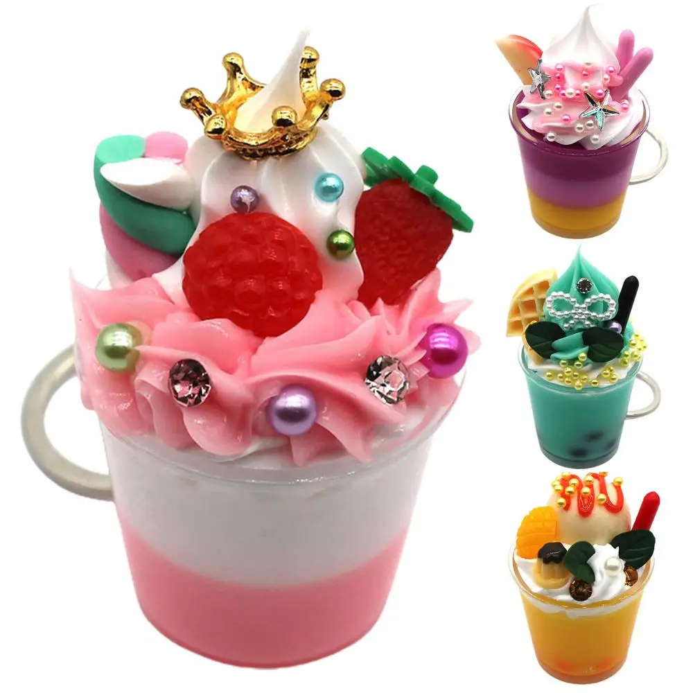 

Cartoon Food Ice Cream Cake Keychain Key Ring for Women Girl Resin Colorful Backpack Car Keyring Birthday Gift Jewelry