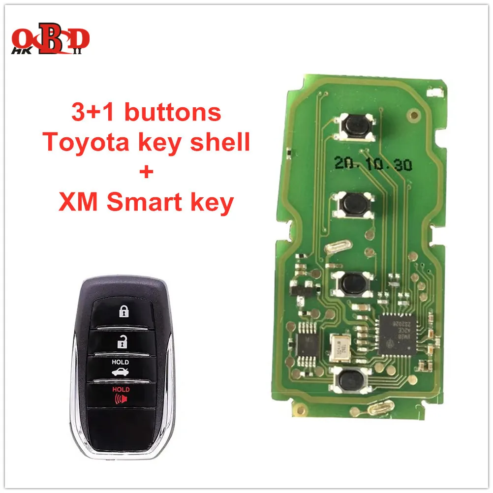 

Xhorse VVDI XM Car 2/3/3+1/4 Buttons Car Keyless Smart Remote Key with 8A Chip for Toyota RAV4 Car Intelligent Smart Key Board