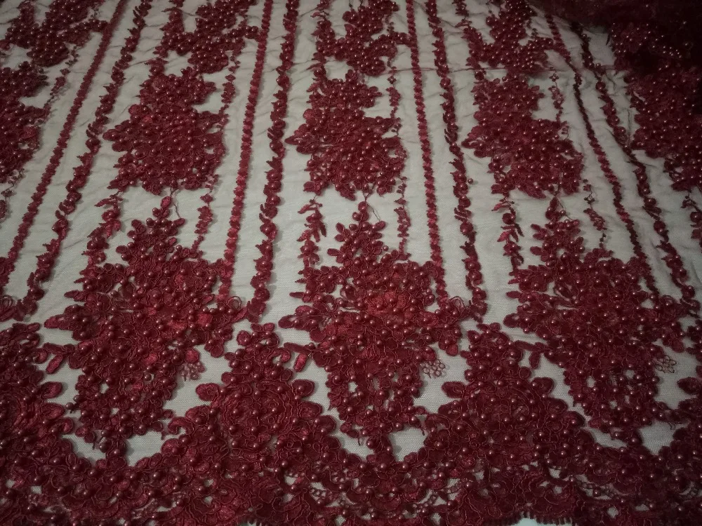 Вышитая кружевная французская сетчатая ткань африканская с тяжелой строчкой
