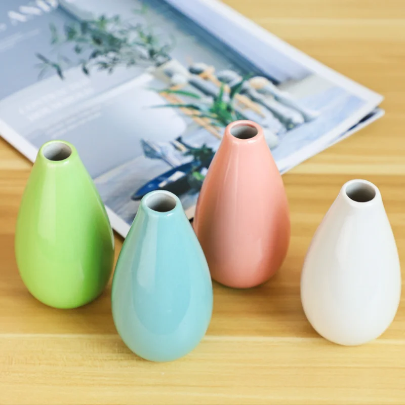 

Home Decoration, 10.5cm, White Ceramic Mini Vase, Living Room Table Top, Cabinet, Office, Hotel, Room Decoration Flower Vase,