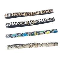 retro pu leather belt for women leopard snake print waist strap luxury designer female jeans dress trouser decorative waistband