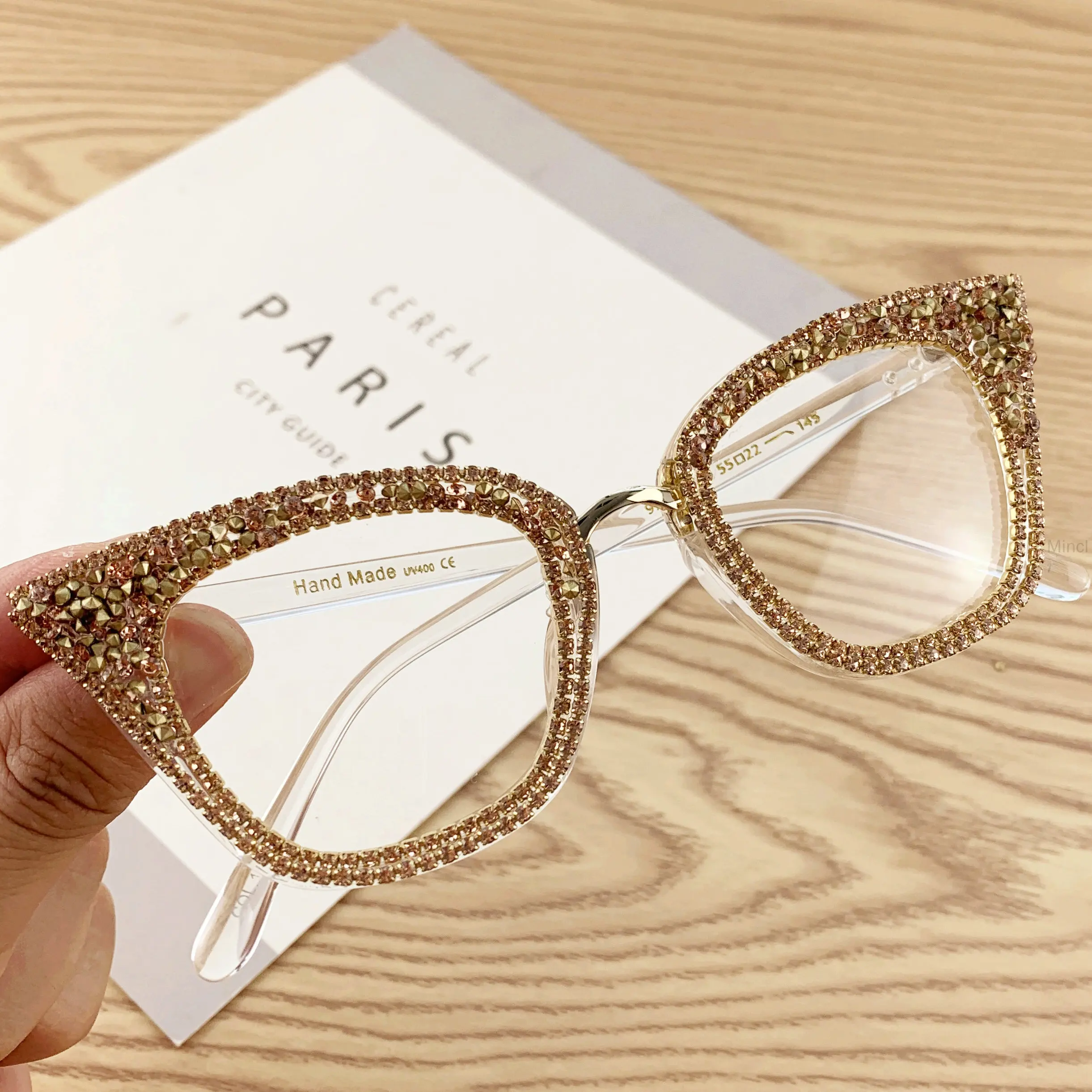 Новые модные золотые бриллиантовые очки Для женщин дизайнерские бренды люксовые