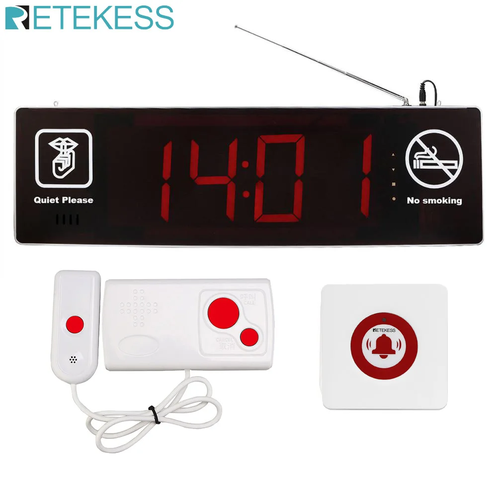 Retekess Wireless Nurse Calling System with Double-sided Display + 2 Call button for hospitals, personal clinics nursing homes