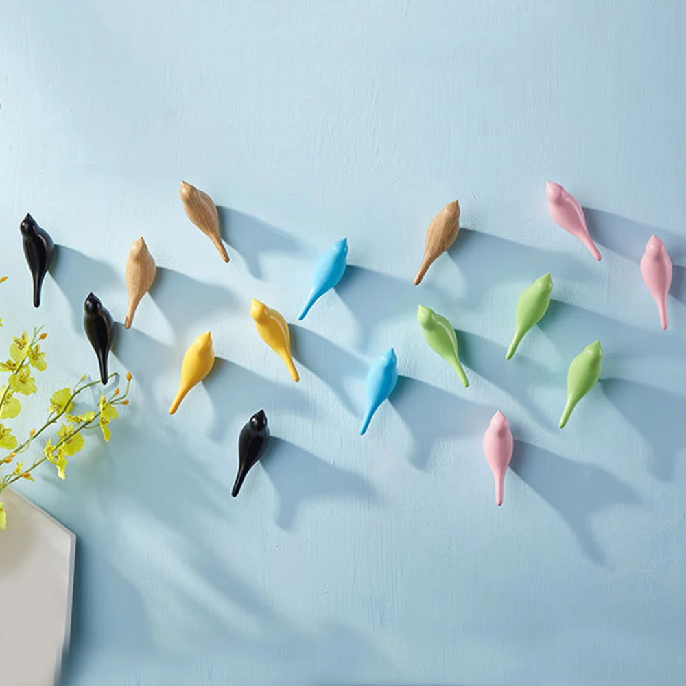 2 шт. Креативные 3D настенные крючки в форме птицы из смолы украшение для дома