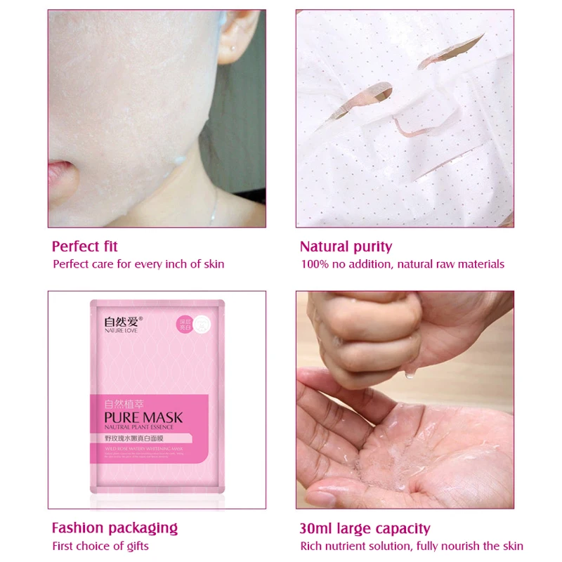 Маска для лица с изображением натуральной розы противовозрастная маска