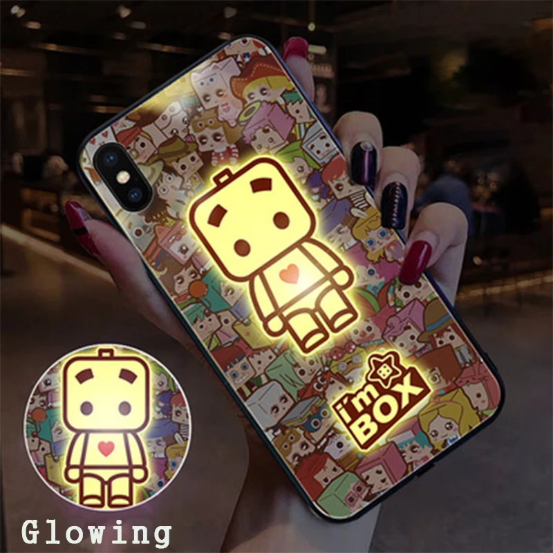

For Phone 12 11 pro XS Max XR X MINI 6 7 8 PLUS SE Cover Led phone case