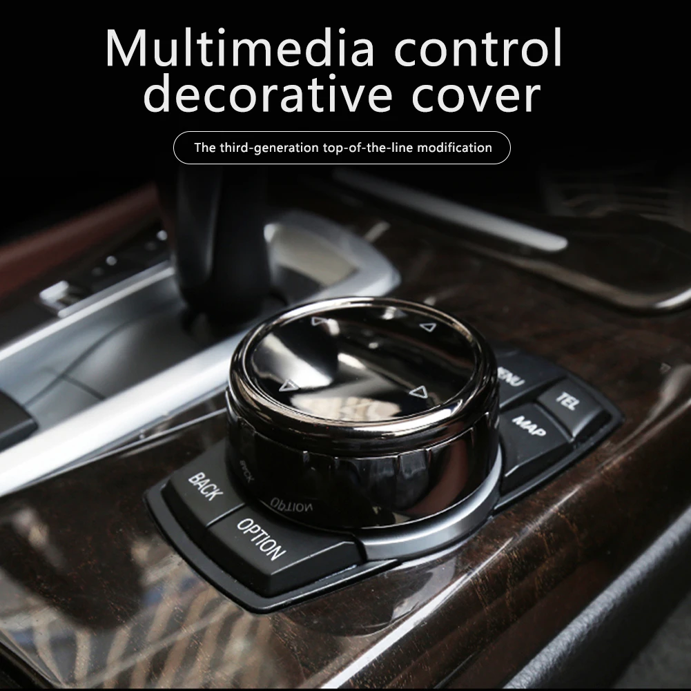 

Car Multimedia Button Knob Cover Ceramic Black for BMW X1 F25 X3 X4 F15 X5 F16 X6 1 2 3 5 Series F10 F20 F30 F34