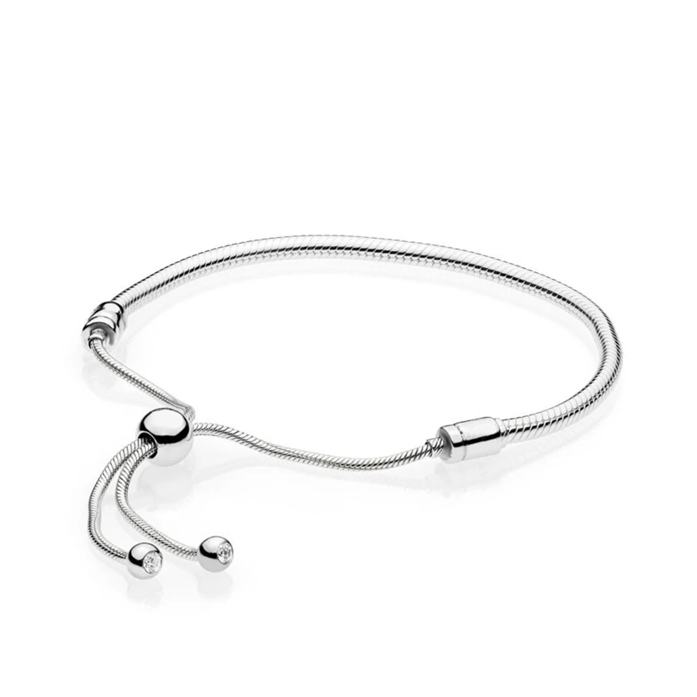 Модный 925 романтичный Серебряный персиковый гламур розовое золото скользящий