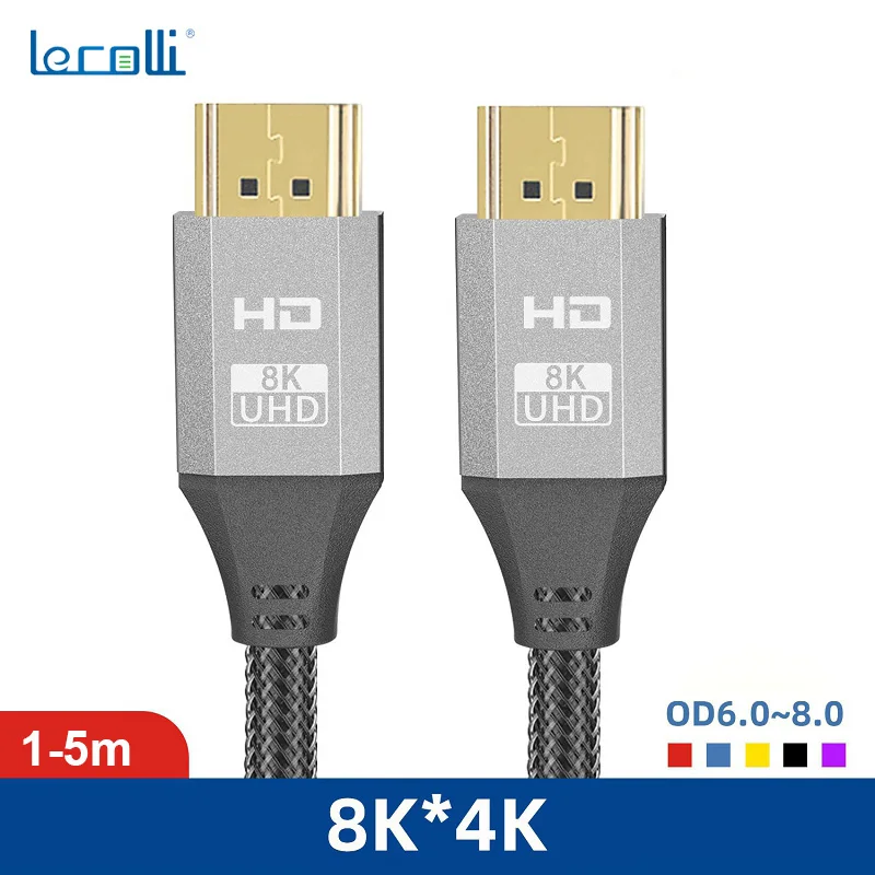 

Lecolli Hdmi Cable 2.1 H D 8K*4K HDMI To Male High Speed HDMI Compatible Cable For GoPro Projector HDTV Camera Notebook Monitor