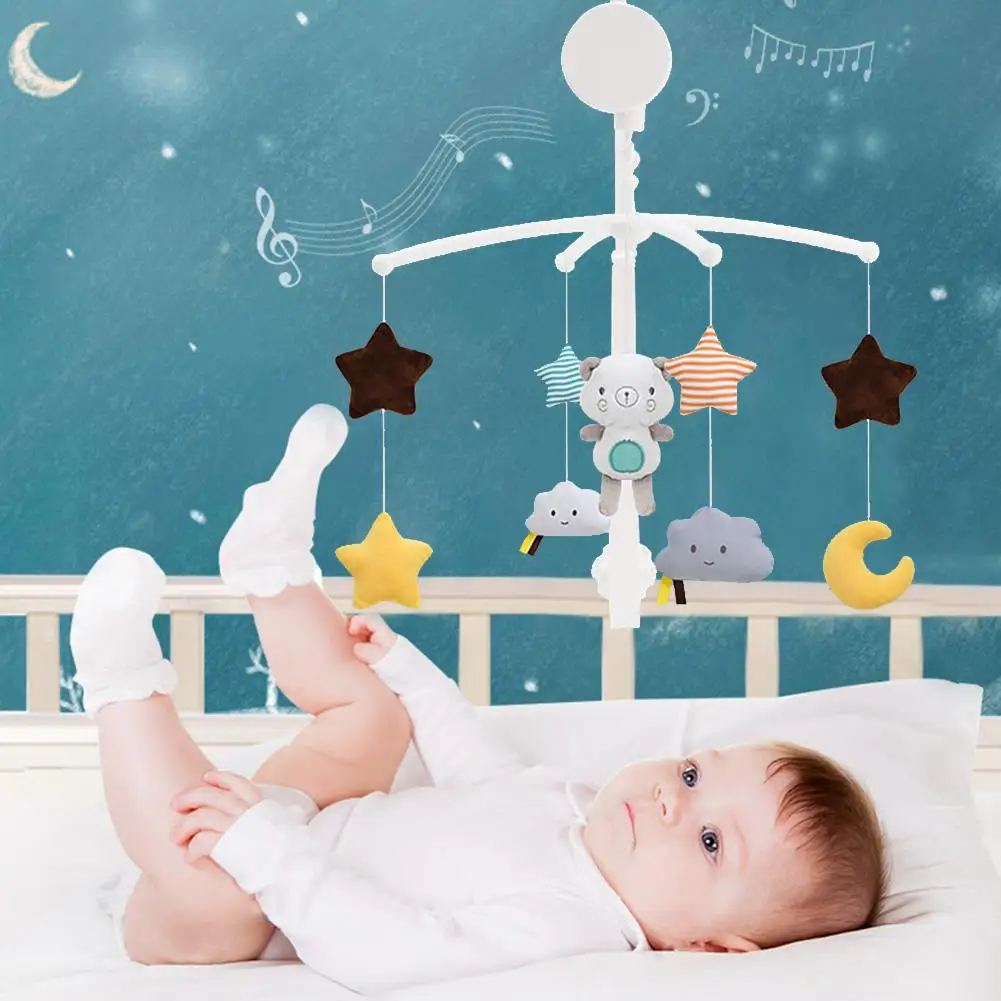 

Musical Baby Crib Mobile Toy Infant Bedbell Rattle Toy Rotating Bedside Bell Baby Comfort Cloth Toy Musical Baby Crib stunning