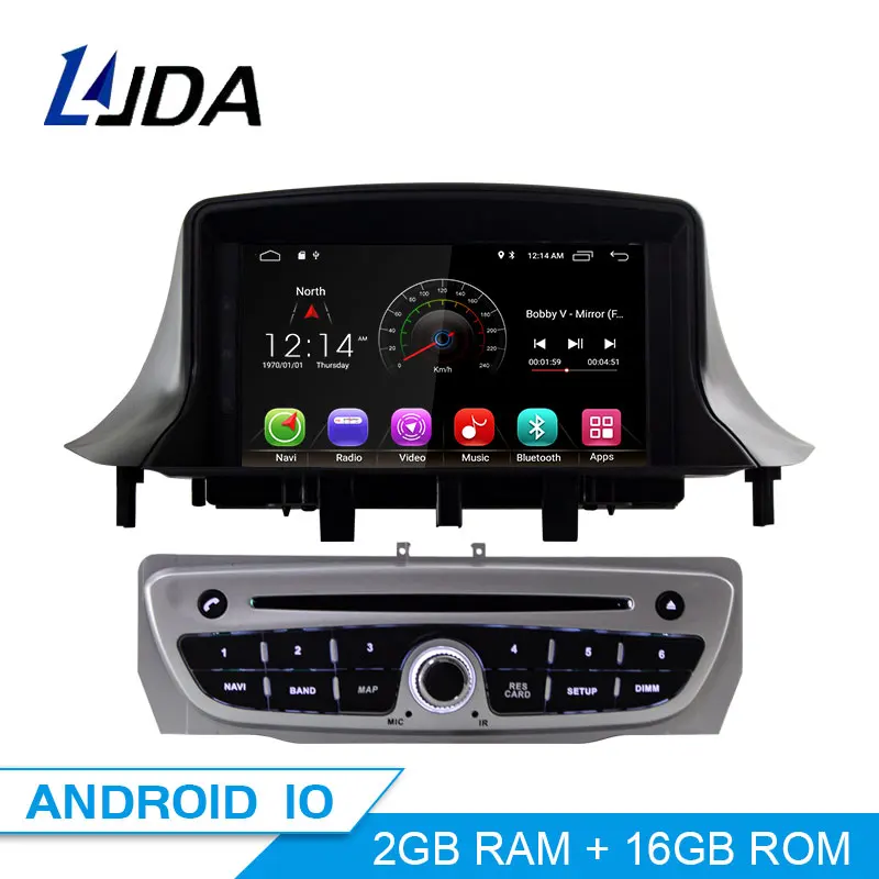 LJDA 7 дюймов 1 Din Android 10,0 автомобильный dvd-плеер для Megane 3 Fluence 2009- wifi gps радио мультимедиа Руль Стерео ips
