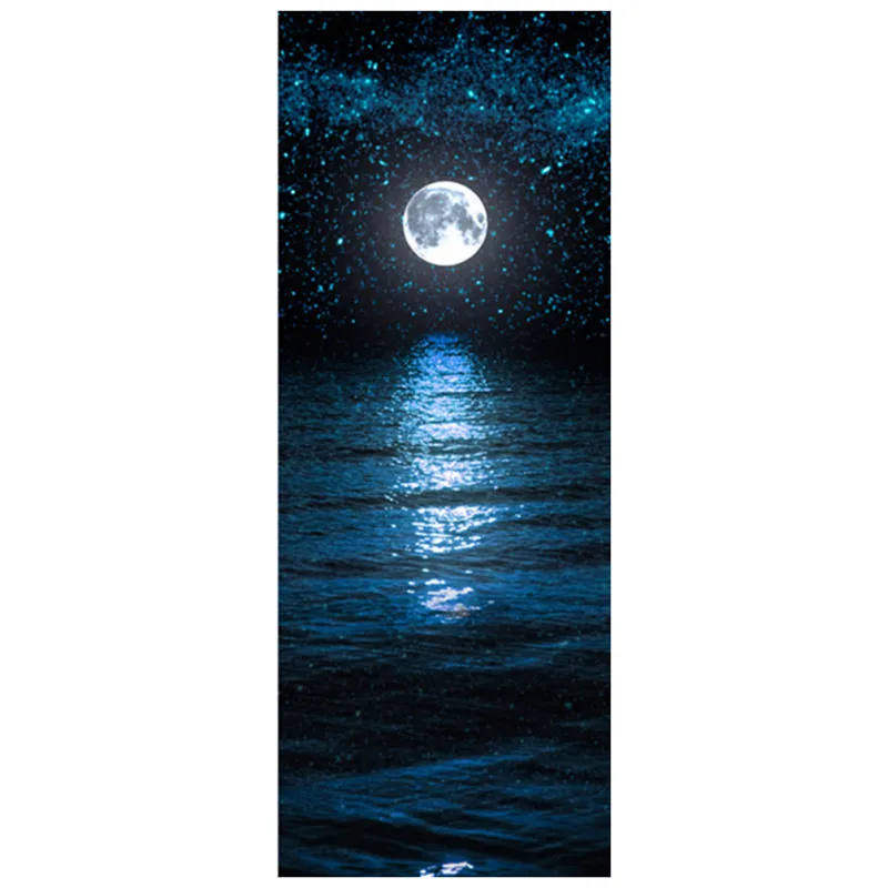 77*200cm sea view door stickers sunny seaside Beach Palm Tree 3d wall art vinyl mural home decoration Summer scenery wallpaper | Дом и сад