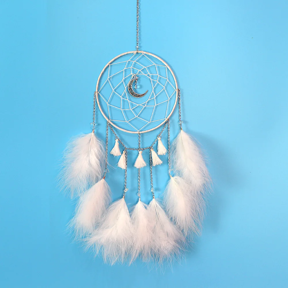 

Home Pendant Decoration Wind Bells Wall Hanging Catching Monternet Wedding Party Decor Feathers Handmade 1PC Dream Catcher