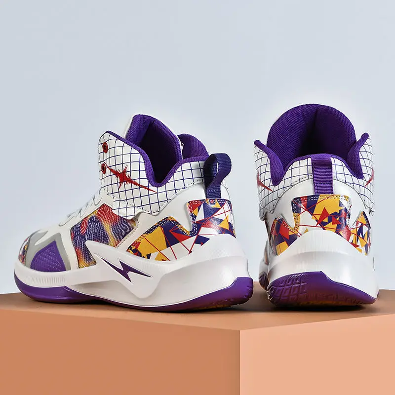 Street Trend Mens Basketball Sneakers Sports Shoes Graffiti High Tops Basketball Shoes Women Platform Athletics Basket Shoes Men