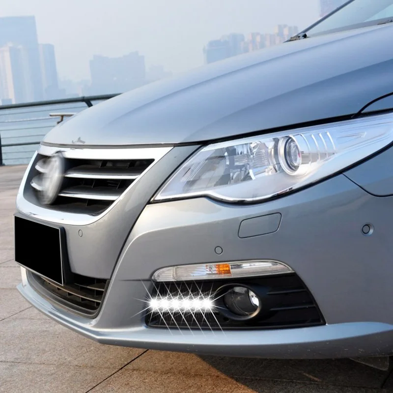 

2PCS Car light For VW PASSAT CC 2009 2010 2011 2012 2013 LED DRL Daytime running lights with fog lamp cover