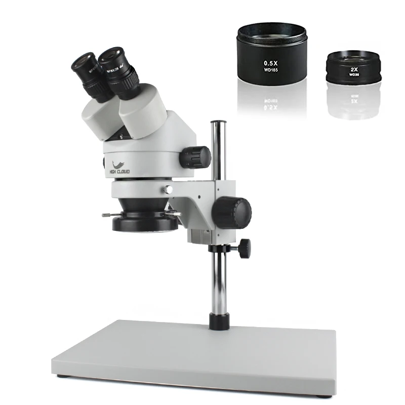 

Big Table 7X-45X Industrial Binocular Stereo Microscope With 0.5X Objective Lens Barlow For Phone PCB Motherboard Repair Tools