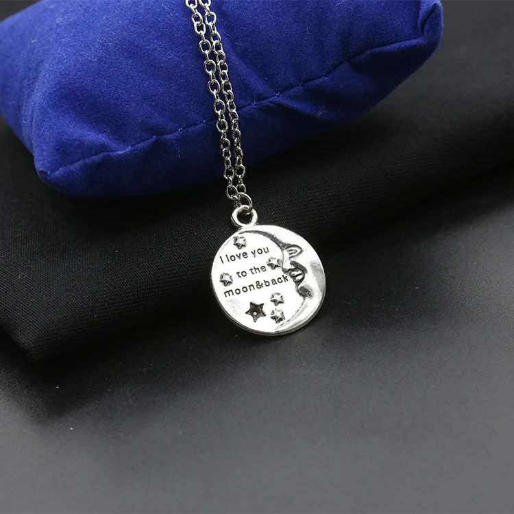 ZYZQ ожерелье с выгравированной надписью на английском языке дизайн Луны Love You To The