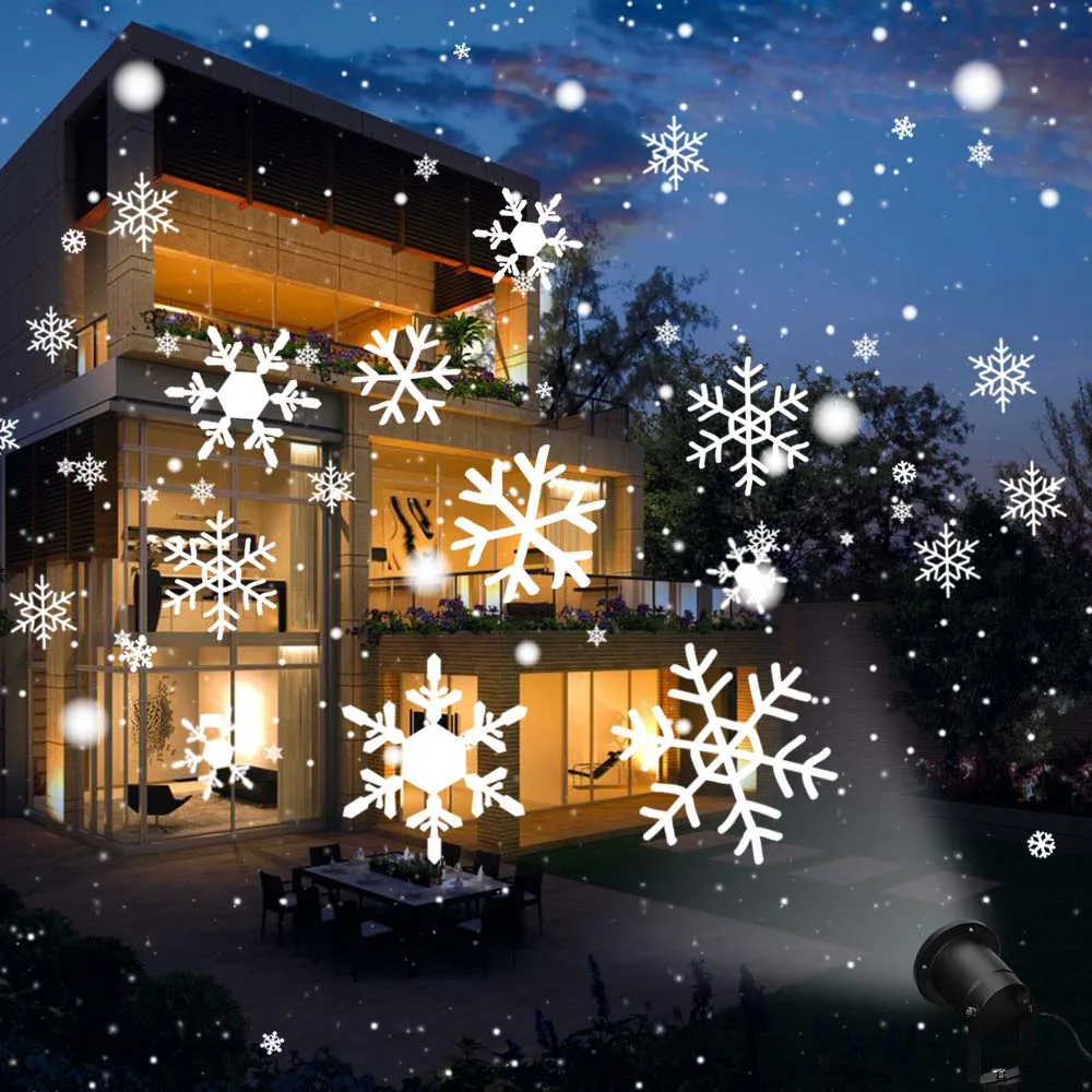 Супер яркий водонепроницаемый движущийся Снежный лазерный проектор снежинки