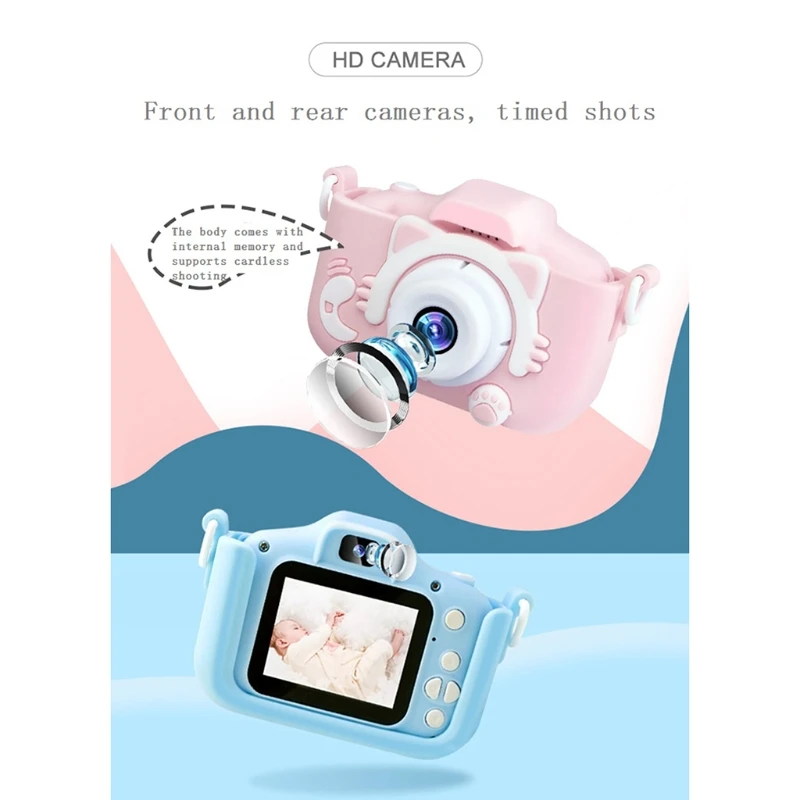 portable toy childrens camera kid digital video camera with 32gb memory card 2021 new free global shipping