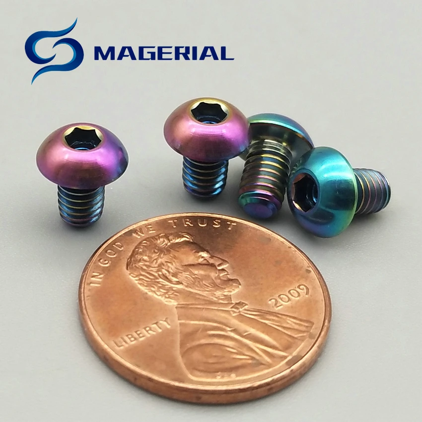 Ti Bolt M4 6 8 1015 20 титановые болты Золотая ферменная головка шестигранник Аллен головкой зонта винт для верховой езды конверсионный винт 6 шт