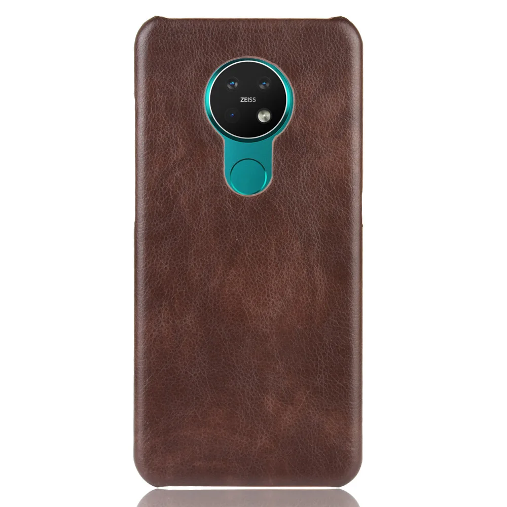 Для Nokia 7 2 чехол бизнес Litchi узор из искусственной кожи Жесткий ПК протектор задняя