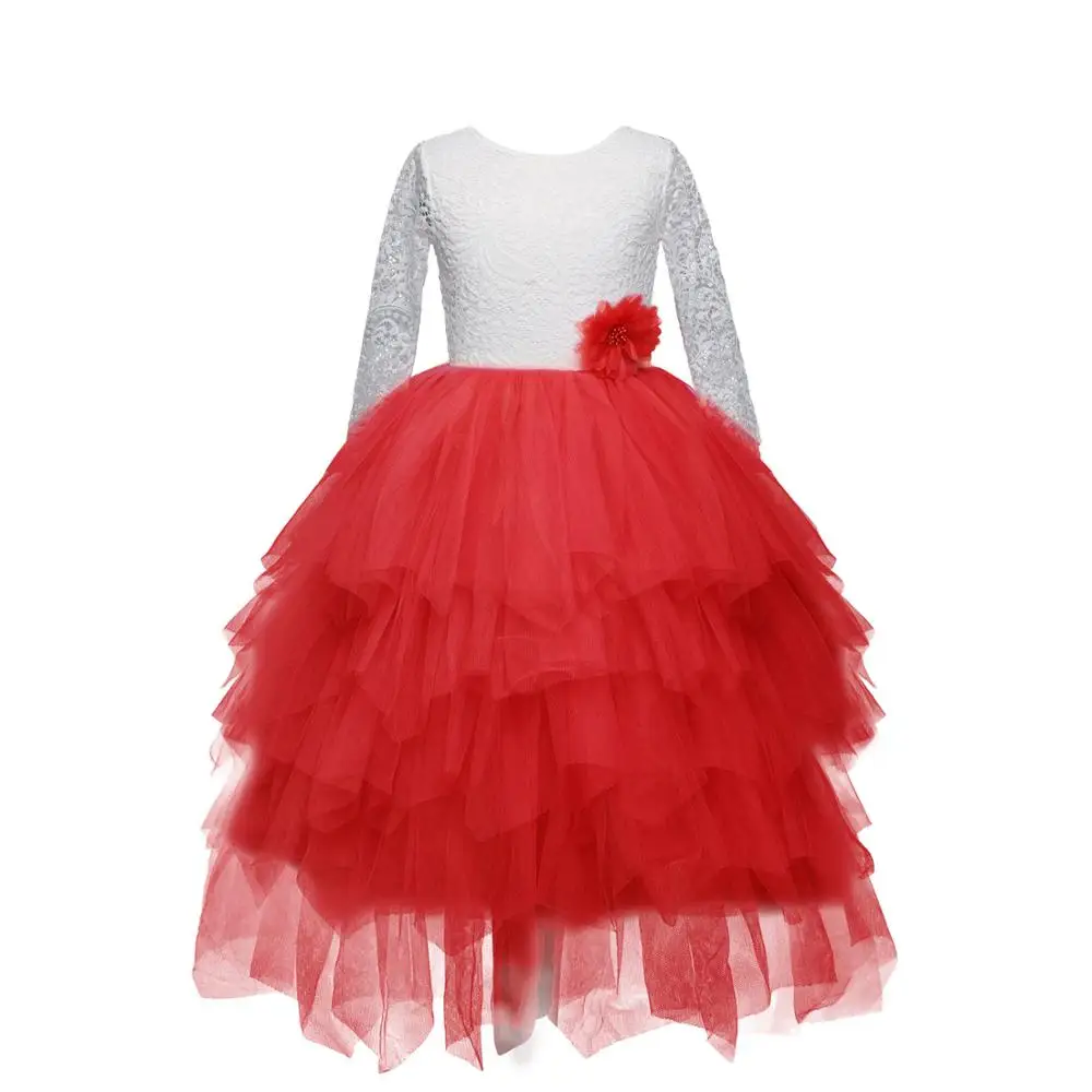 Осеннее кружевное милое платье для маленьких девочек детская одежда церемоний